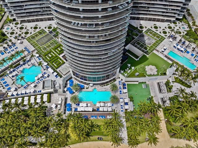 9703 Collins Ave Unit 1700, Bal Harbour, FL 33154 - drone / aerial view of a pool area