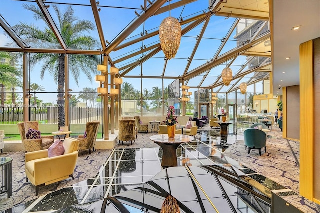 9703 Collins Ave Unit 1700, Bal Harbour, FL 33154 - community lobby featuring a high ceiling