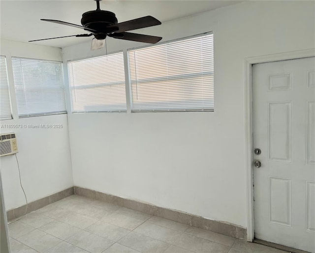 6301 Moseley St, Hollywood, FL 33024 - spare room with baseboards, ceiling fan, and light tile patterned flooring