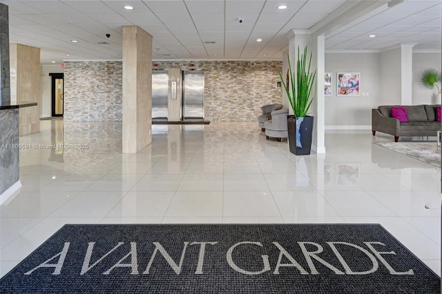 2017 S Ocean Dr Unit 1510, Hallandale Beach, FL 33009 - common area with recessed lighting, crown molding, and a surveillance system