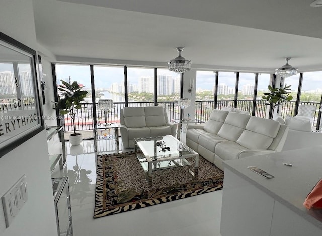 2017 S Ocean Dr Unit 1510, Hallandale Beach, FL 33009 - sunroom / solarium with a view of city, plenty of natural light, and a chandelier