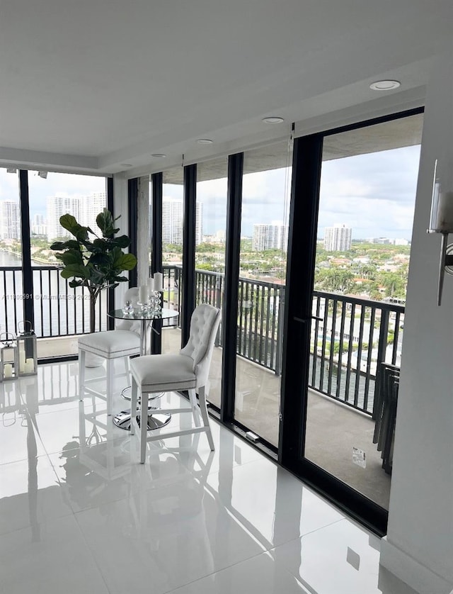 2017 S Ocean Dr Unit 1510, Hallandale Beach, FL 33009 - sunroom / solarium with a view of city, plenty of natural light, and french doors