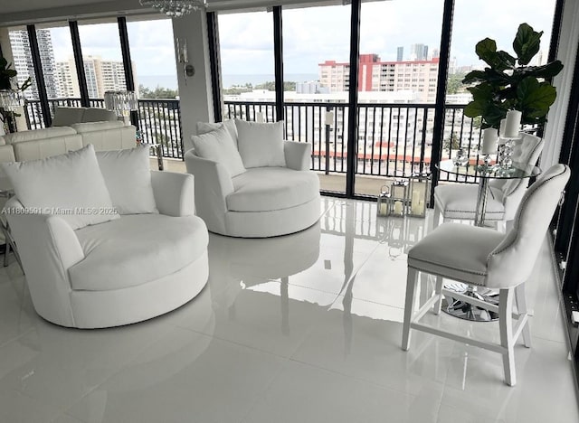 2017 S Ocean Dr Unit 1510, Hallandale Beach, FL 33009 - living room with a city view and tile patterned floors