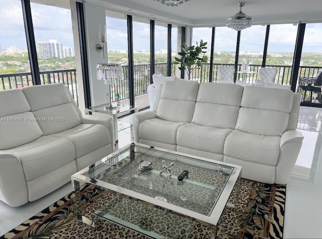2017 S Ocean Dr Unit 1510, Hallandale Beach, FL 33009 - living area with floor to ceiling windows and a city view