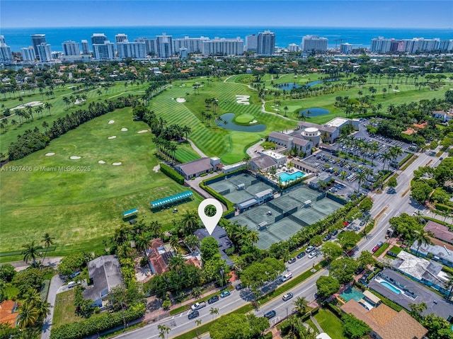 5757 Alton Rd, Miami Beach, FL 33140 - aerial view of property's location with a nearby body of water, nearby urban area, and a golf club