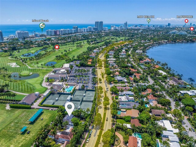 5757 Alton Rd, Miami Beach, FL 33140 - view of property location with a large body of water, nearby urban area, and a golf club