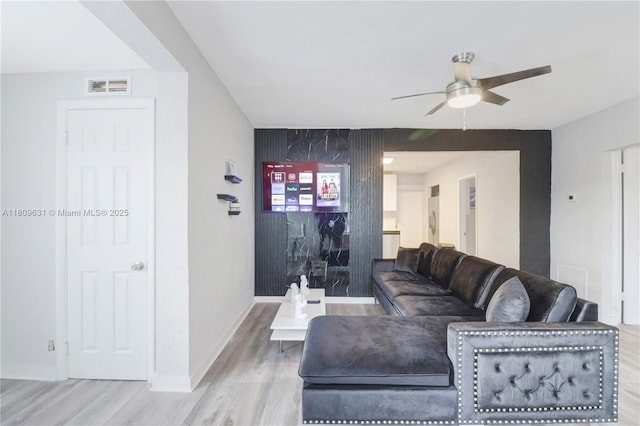 6039 SW 38th St, Miramar, FL 33023 - living area with ceiling fan and wood finished floors