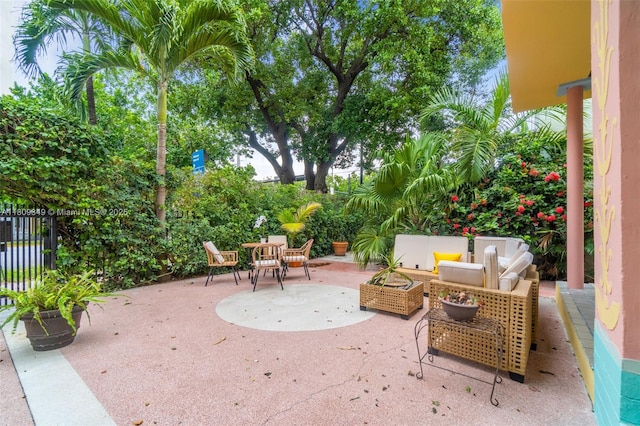 1051 Meridian Ave Unit 1-A, Miami Beach, FL 33139 - view of patio / terrace with an outdoor living space