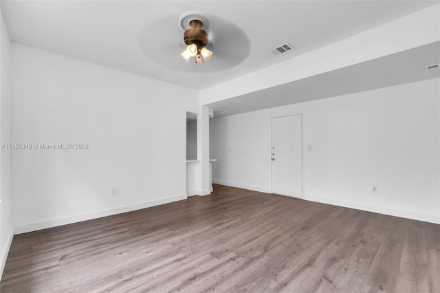 1051 Meridian Ave Unit 1-A, Miami Beach, FL 33139 - unfurnished room with a ceiling fan and wood finished floors