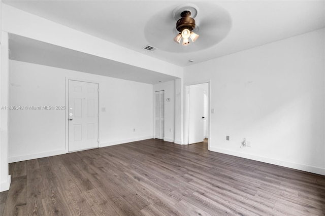 1051 Meridian Ave Unit 1-A, Miami Beach, FL 33139 - spare room with a ceiling fan and wood finished floors