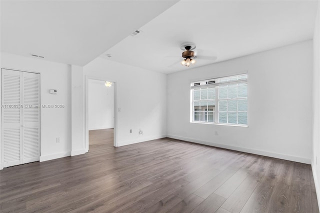 1051 Meridian Ave Unit 1-A, Miami Beach, FL 33139 - spare room with dark wood finished floors and a ceiling fan