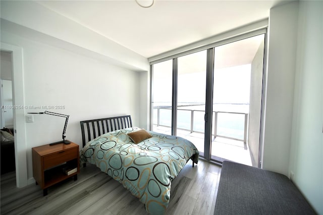 2900 NE 7th Ave Unit 2105, Miami, FL 33137 - bedroom with access to exterior, wood finished floors, and floor to ceiling windows