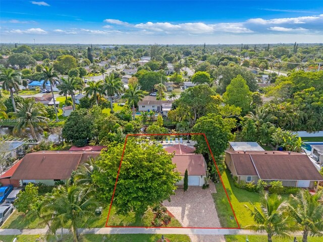 641 SW 50th Ave, Margate, FL 33068 - aerial perspective of suburban area with property parcel outlined
