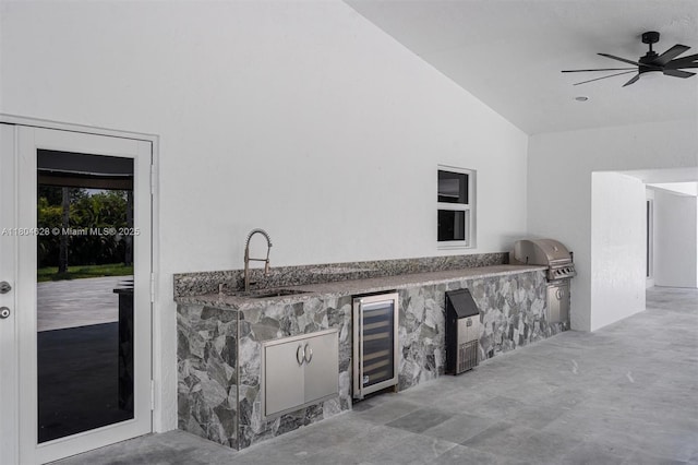 5121 SW 210th Ter, Southwest Ranches, FL 33332 - view of patio with beverage cooler, a sink, and a ceiling fan