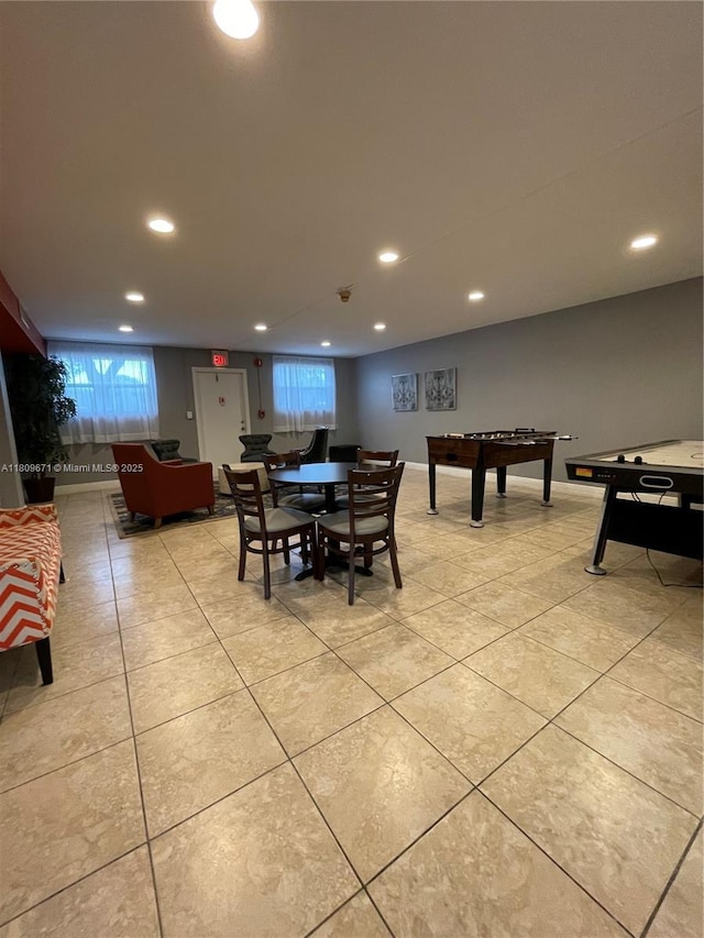 421 NE 1st St Unit 119, Hallandale Beach, FL 33009 - dining space featuring recessed lighting and light tile patterned flooring