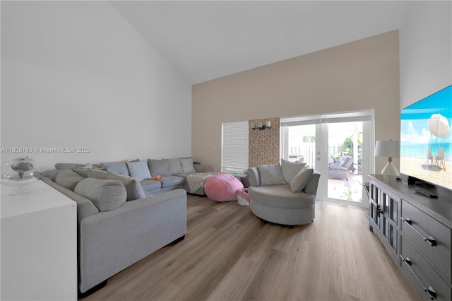 4542 SW 143rd Ct W, Miami, FL 33175 - living room with high vaulted ceiling and light wood-type flooring