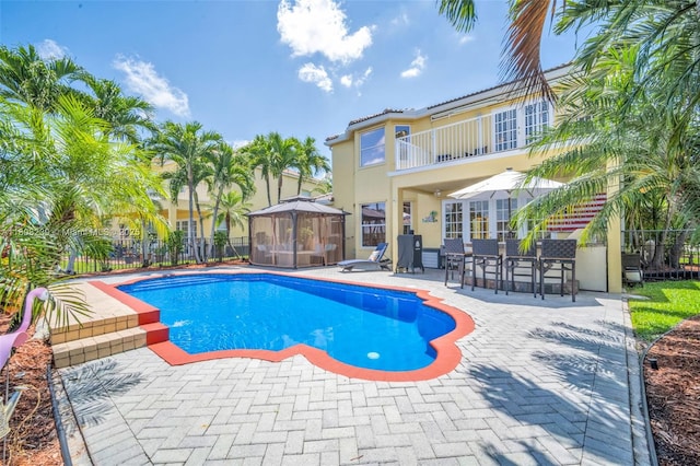 9003 Alexandra Cir, Wellington, FL 33414 - view of pool with a gazebo and a patio area