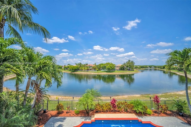 9003 Alexandra Cir, Wellington, FL 33414 - view of pool with a fenced backyard and a water view