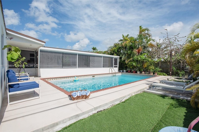 5920 SW 94th Ave, Miami, FL 33173 - view of pool with a sunroom and a patio
