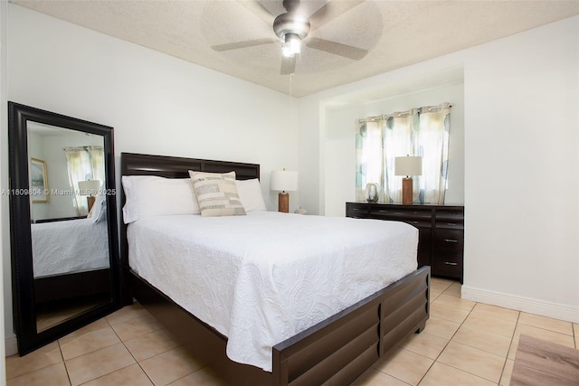 5920 SW 94th Ave, Miami, FL 33173 - bedroom with light tile patterned flooring, baseboards, and a ceiling fan