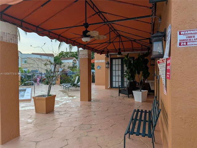 6276 NW 186th St Unit 305, Hialeah, FL 33015 - view of patio with a ceiling fan and a gazebo