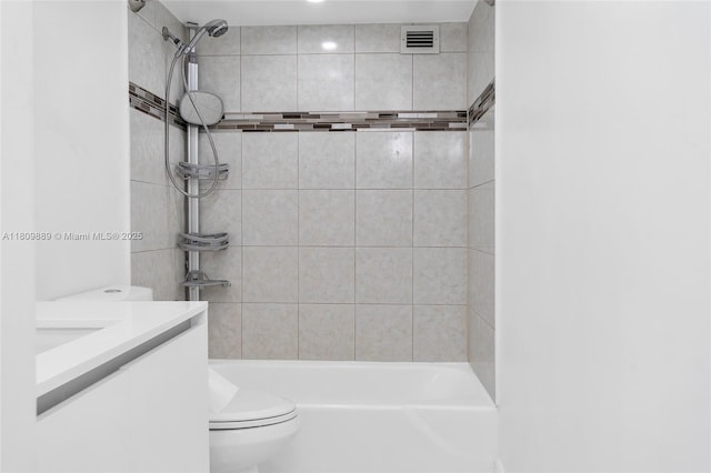 1904 S Ocean Dr Unit 1004, Hallandale Beach, FL 33009 - full bathroom featuring toilet, vanity, and tub / shower combination