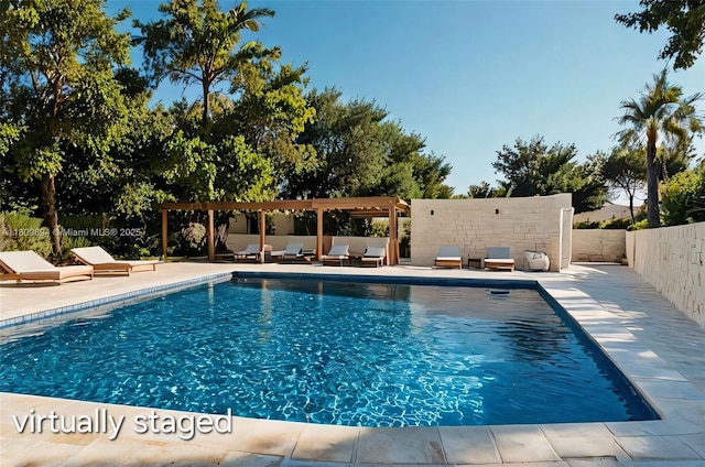 11505 NE 11th Pl, Biscayne Park, FL 33161 - view of pool with a pergola and a patio area