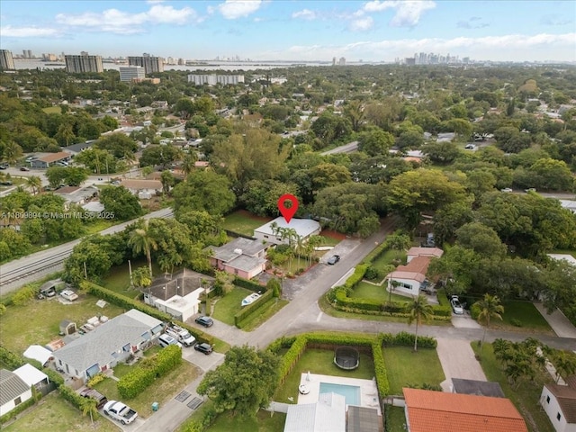 11505 NE 11th Pl, Biscayne Park, FL 33161 - aerial view of property and surrounding area with nearby urban area