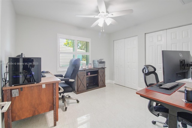 20121 SW 79th Ave, Cutler Bay, FL 33189 - office featuring a ceiling fan