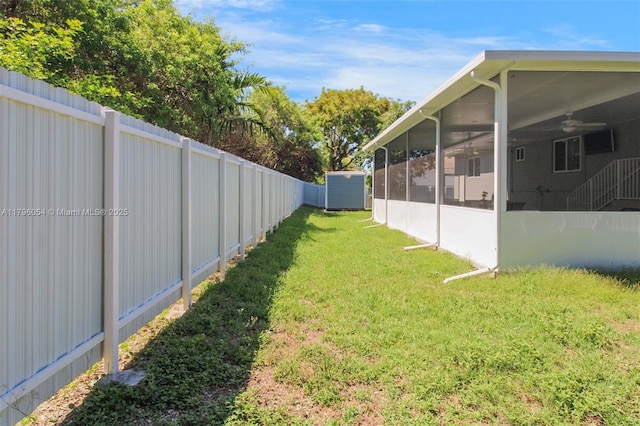 20121 SW 79th Ave, Cutler Bay, FL 33189 - view of yard with a sunroom and ceiling fan