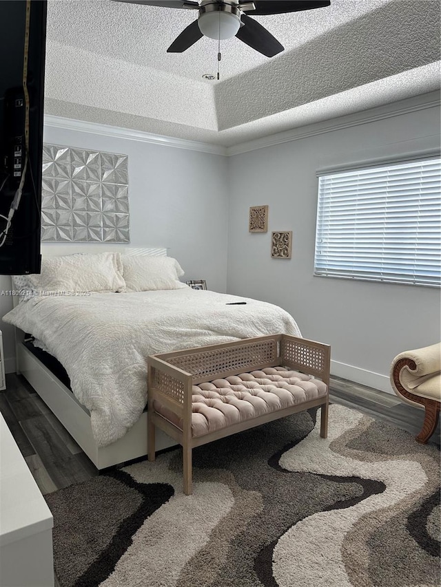 10054 SW 163rd Ct, Miami, FL 33196 - bedroom featuring ornamental molding, wood finished floors, and ceiling fan