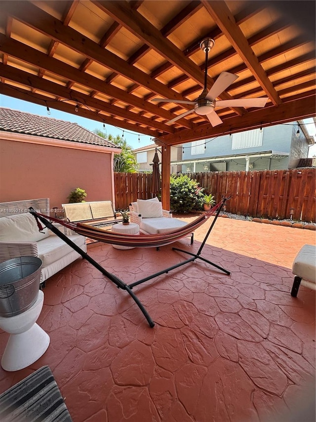 10054 SW 163rd Ct, Miami, FL 33196 - view of patio / terrace with ceiling fan