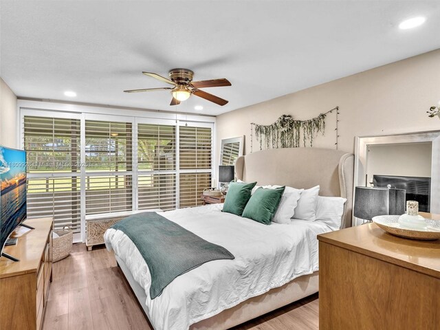 1489 Fairway Rd, Pembroke Pines, FL 33026 - bedroom featuring wood finished floors, a ceiling fan, and recessed lighting