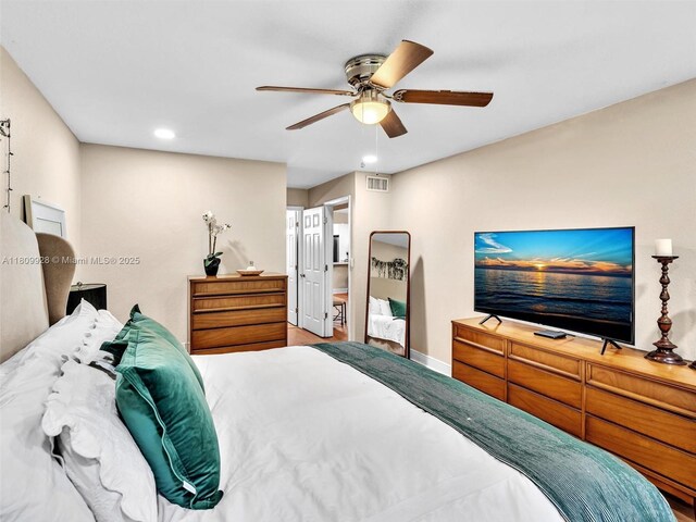 1489 Fairway Rd, Pembroke Pines, FL 33026 - bedroom featuring a ceiling fan, baseboards, and recessed lighting