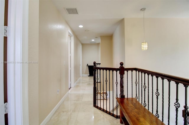 7753 SW 193rd St, Cutler Bay, FL 33157 - corridor with an upstairs landing, recessed lighting, and baseboards