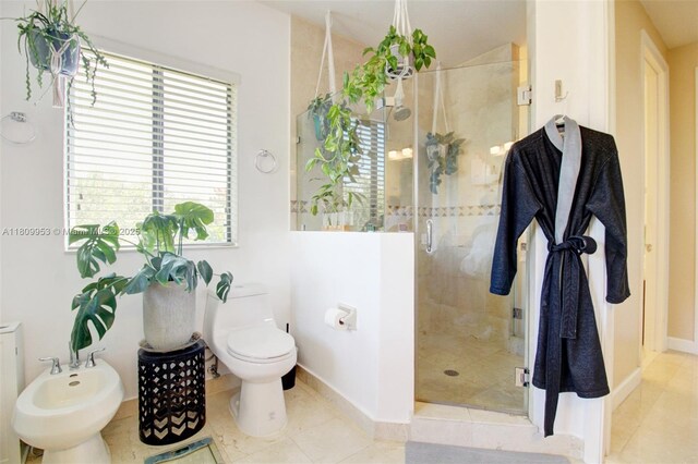 7753 SW 193rd St, Cutler Bay, FL 33157 - bathroom with a bidet, toilet, a shower stall, and plenty of natural light