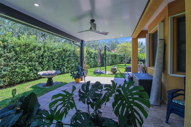 7753 SW 193rd St, Cutler Bay, FL 33157 - view of patio with a ceiling fan