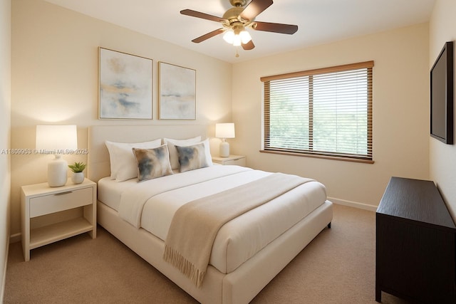 7753 SW 193rd St, Cutler Bay, FL 33157 - bedroom with light carpet, baseboards, and a ceiling fan