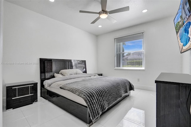 10457 Laurel Rd, Davie, FL 33328 - bedroom with recessed lighting, baseboards, and a ceiling fan