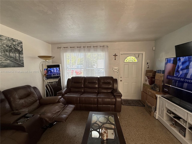 7951 NW 30th St, Davie, FL 33024 - living area featuring a textured ceiling