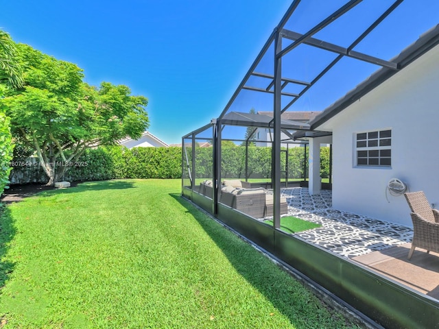 17654 SW 5th Ct, Pembroke Pines, FL 33029 - view of green lawn with a lanai and a patio area