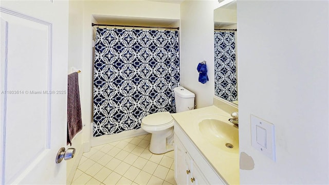 14723 SW 155th Pl, Miami, FL 33196 - bathroom with tile patterned floors, vanity, toilet, and a shower with curtain