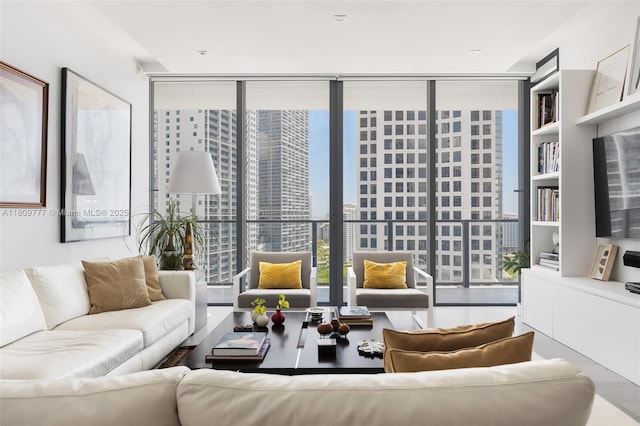 68 SE 6th St Unit 1703, Miami, FL 33131 - living room with expansive windows and plenty of natural light