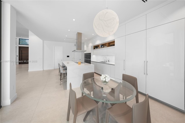 9450 SW 98th St, Miami, FL 33176 - dining room featuring wet bar, recessed lighting, and light tile patterned flooring