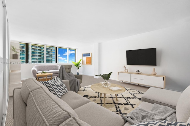 10275 Collins Ave Unit 1506, Bal Harbour, FL 33154 - living area featuring carpet floors and baseboards