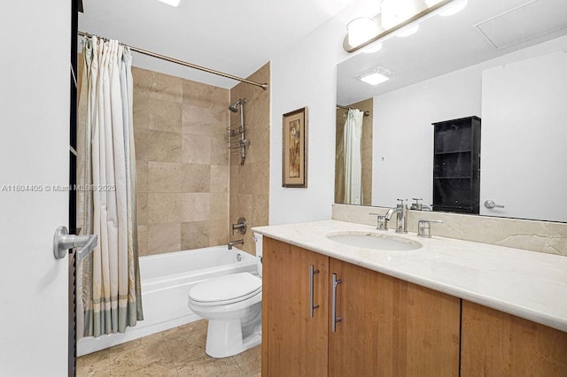 10275 Collins Ave Unit 1506, Bal Harbour, FL 33154 - full bathroom with vanity, shower / tub combo with curtain, and tile patterned floors