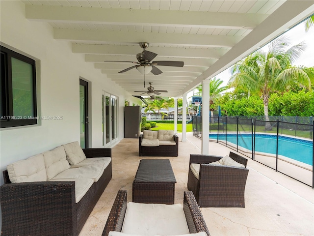 11145 SW 126th St, Miami, FL 33176 - view of patio with an outdoor living space and ceiling fan