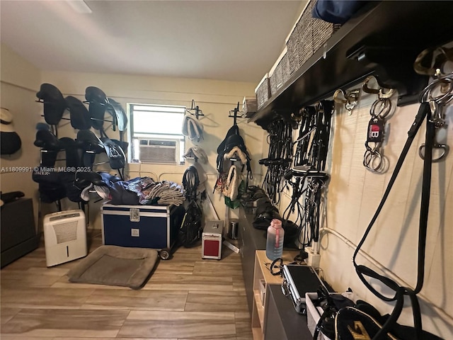 1230 F Rd, Loxahatchee, FL 33470 - spacious closet featuring cooling unit and wood finished floors