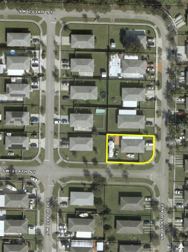 20390 SW 119th Ave, Miami, FL 33177 - map / location featuring property boundaries highlighted