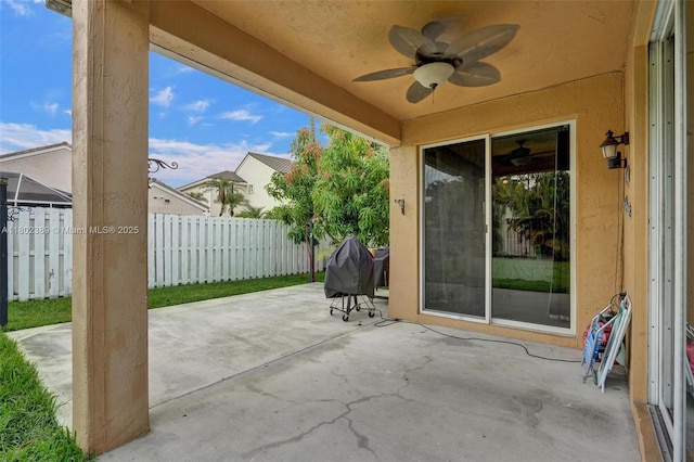 1070 Briar Ridge Rd, Weston, FL 33327 - view of patio / terrace featuring a ceiling fan and grilling area